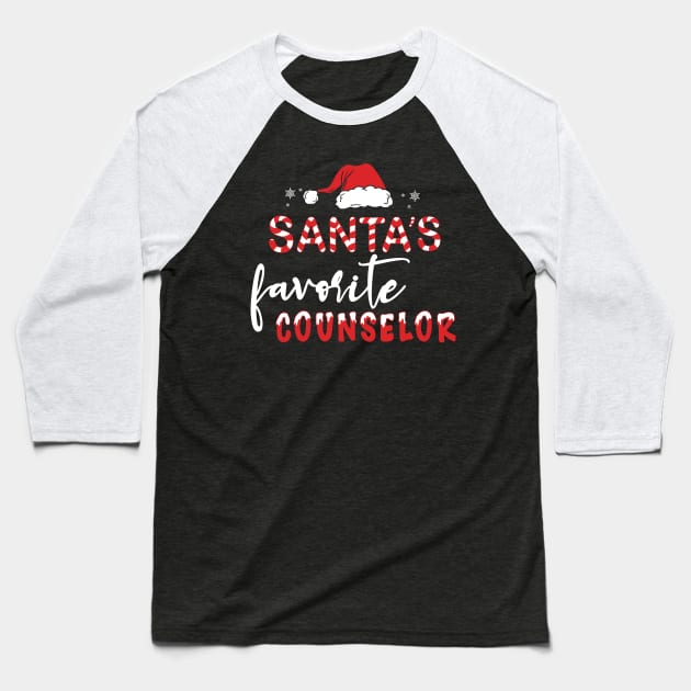 Santa's Favorite Counselor Baseball T-Shirt by MZeeDesigns